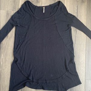 Free People Black Thermal Top